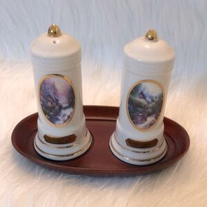 Vintage Thomas Kinkade ‘ Cottage Collection ‘ Salt & Pepper Set